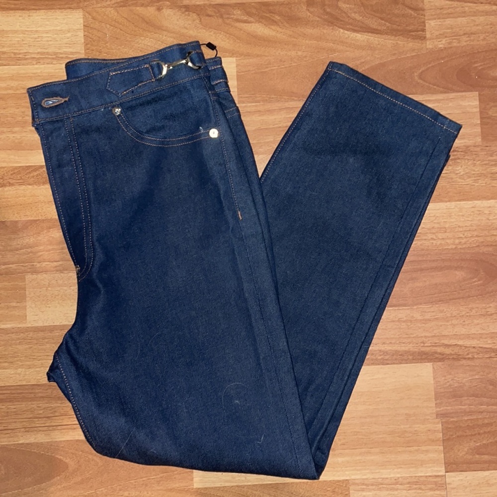 Blue EXPRESS mom jeans with side detailing. NWT